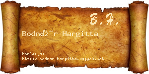 Bodnár Hargitta névjegykártya